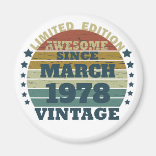 Personalised vintage birthday gift idea magnet