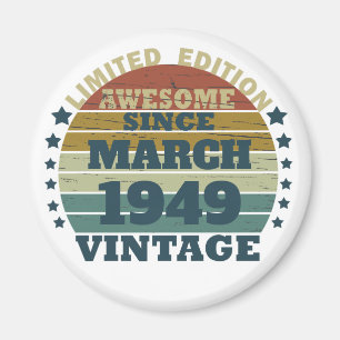 Personalised vintage birthday gift idea magnet