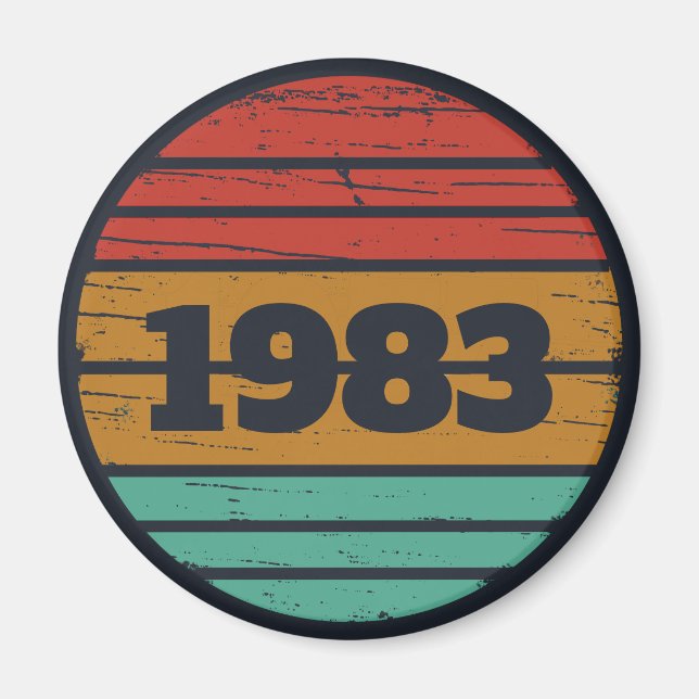 Personalised vintage birthday gift idea magnet (Front)