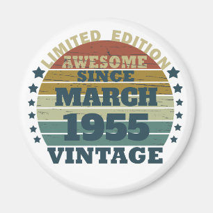 Personalised vintage birthday gift idea magnet