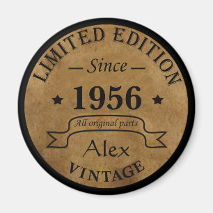 Personalised vintage birthday gift idea magnet