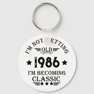 Personalised vintage birthday gift key ring