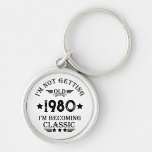 Personalised vintage birthday gift key ring
