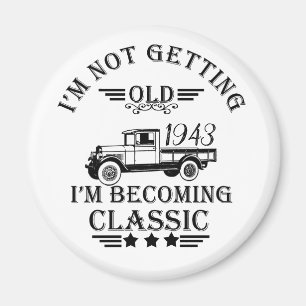 Personalised vintage birthday gift magnet