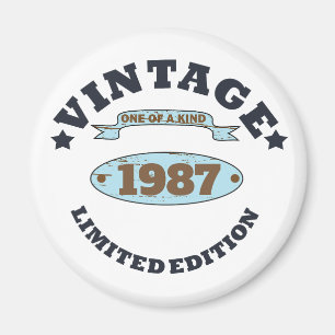 Personalised vintage birthday gift magnet