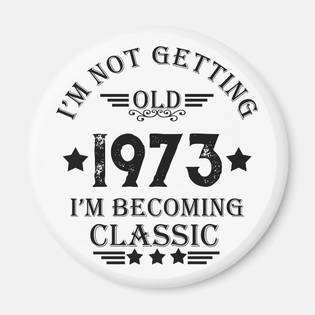 Personalised vintage birthday gift magnet (Front)