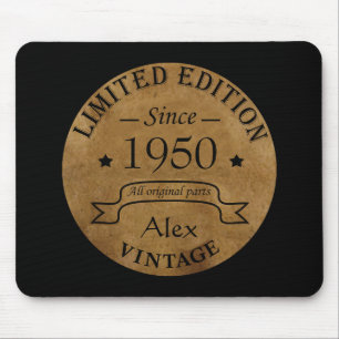 Personalised vintage birthday gift mouse mat