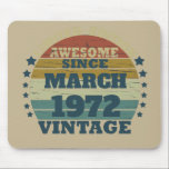 Personalised vintage birthday gift mouse mat<br><div class="desc">You can add some originality to your wardrobe collection with this vintage retro sunset graphic design with awesome typography font lettering, a great gift for men, women, husbands, wives, girlfriend, and a boyfriend who will love this one-of-a-kind artwork. The best and most fun holiday present for your happy birthday party....</div>