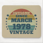 Personalised vintage birthday gift mouse mat<br><div class="desc">You can add some originality to your wardrobe collection with this vintage retro sunset graphic design with awesome typography font lettering, a great gift for men, women, husbands, wives, girlfriend, and a boyfriend who will love this one-of-a-kind artwork. The best and most fun holiday present for your happy birthday party....</div>