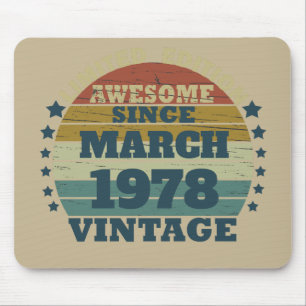 Personalised vintage birthday gift mouse mat
