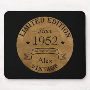 Personalised vintage birthday gift mouse mat