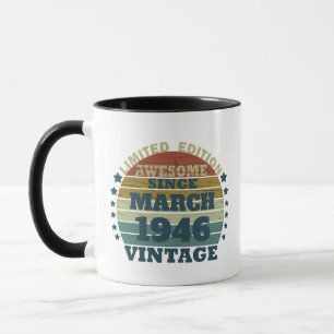 Personalised vintage birthday gift mug