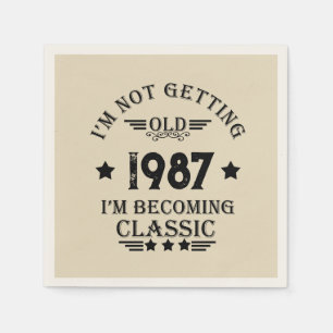 Personalised vintage birthday gift napkin