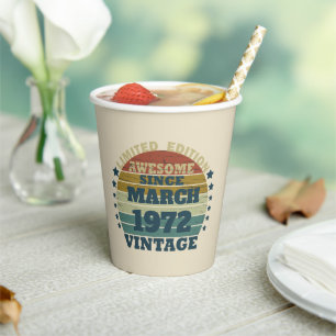Personalised vintage birthday gift paper cups