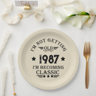 Personalised vintage birthday gift paper plate