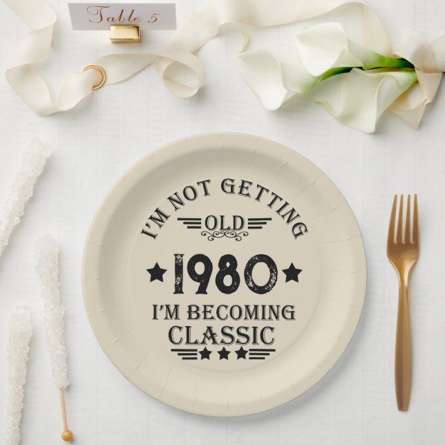 Personalised vintage birthday gift paper plate (Wedding)