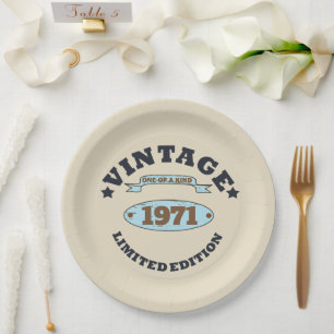 Personalised vintage birthday gift paper plate