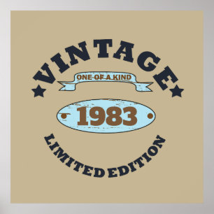 Personalised vintage birthday gift poster