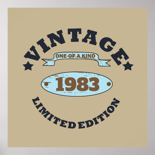 Personalised vintage birthday gift poster (Front)