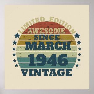 Personalised vintage birthday gift poster