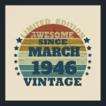 Personalised vintage birthday gift poster<br><div class="desc">You can add some originality to your wardrobe collection with this vintage retro sunset graphic design with awesome typography font lettering, a great gift for men, women, husbands, wives, girlfriend, and a boyfriend who will love this one-of-a-kind artwork. The best and most fun holiday present for your happy birthday party....</div>