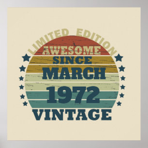 Personalised vintage birthday gift poster