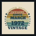 Personalised vintage birthday gift poster<br><div class="desc">You can add some originality to your wardrobe collection with this vintage retro sunset graphic design with awesome typography font lettering, a great gift for men, women, husbands, wives, girlfriend, and a boyfriend who will love this one-of-a-kind artwork. The best and most fun holiday present for your happy birthday party....</div>