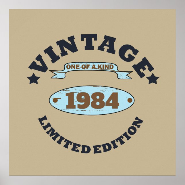 Personalised vintage birthday gift poster (Front)