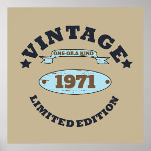 Personalised vintage birthday gift poster