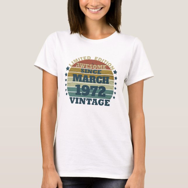 Personalised vintage birthday gift T-Shirt (Front)