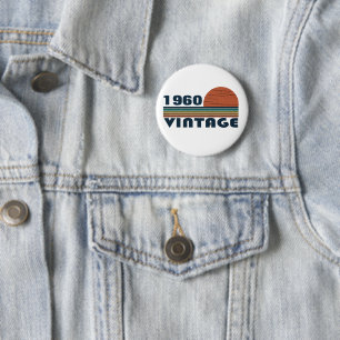 Personalised vintage birthday gifts 6 cm round badge