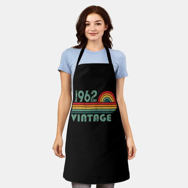 Personalised vintage birthday gifts apron (Worn)