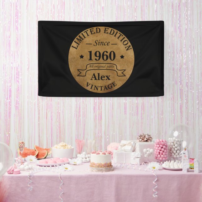 Personalised vintage birthday gifts banner (Party)
