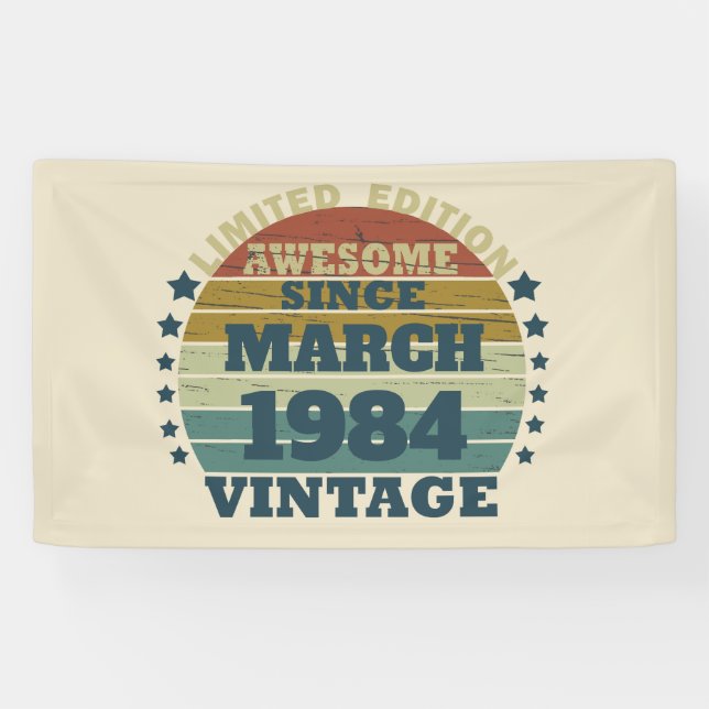 Personalised vintage birthday gifts banner (Horizontal)