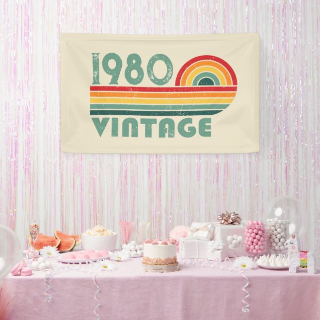 Personalised vintage birthday gifts banner (Party)