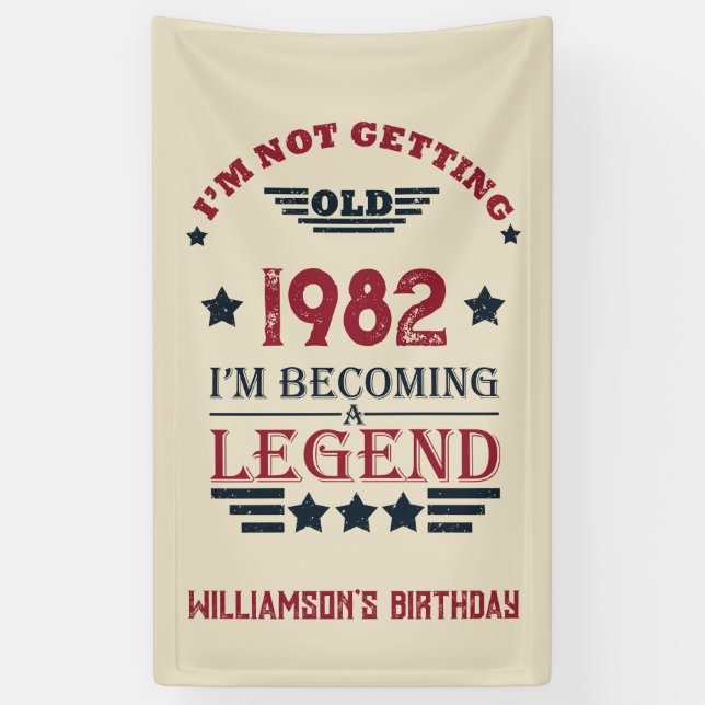 Personalised vintage birthday gifts banner (Vertical)