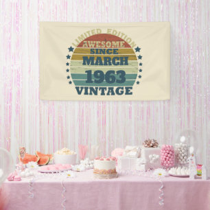 Personalised vintage birthday gifts banner