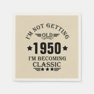 Personalised vintage birthday gifts black napkin