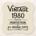 Personalised vintage birthday gifts black paper coaster<br><div class="desc">You can add some originality with this limited edition, premium quality, and original, classy, retro, and vintage-looking birthday graphic design with a cool typography font. This is a great gift idea for men, women, husbands, wives, girlfriends, and boyfriends who will love this one-of-a-kind piece of art. Unique and funny holiday...</div>