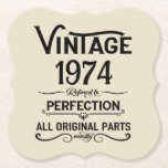 Personalised vintage birthday gifts black paper coaster<br><div class="desc">You can add some originality with this limited edition, premium quality, and original, classy, retro, and vintage-looking birthday graphic design with a cool typography font. This is a great gift idea for men, women, husbands, wives, girlfriends, and boyfriends who will love this one-of-a-kind piece of art. Unique and funny holiday...</div>