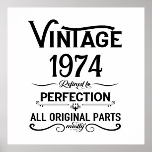 Personalised vintage birthday gifts black poster
