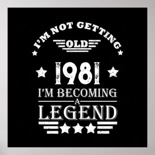 Personalised vintage birthday gifts black white poster