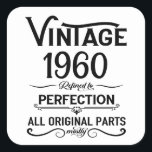 Personalised vintage birthday gifts black white square sticker<br><div class="desc">You can add some originality with this limited edition, premium quality, and original, classy, retro, and vintage-looking birthday graphic design with a cool typography font. This is a great gift idea for men, women, husbands, wives, girlfriends, and boyfriends who will love this one-of-a-kind piece of art. The best unique and...</div>