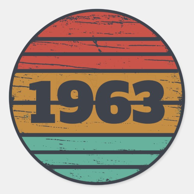 Personalised vintage birthday gifts classic round sticker (Front)