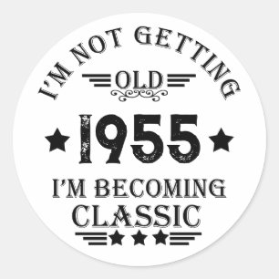 Personalised vintage birthday gifts classic round sticker