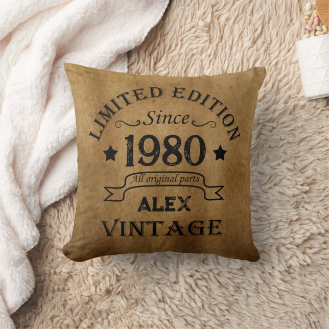 Personalised vintage birthday gifts cushion (Blanket)