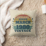Personalised vintage birthday gifts cushion<br><div class="desc">You can add some originality to your wardrobe collection with this vintage retro sunset graphic design with awesome typography font lettering, a great gift for men, women, husbands, wives, girlfriend, and a boyfriend who will love this one-of-a-kind artwork. The best and most fun holiday present for your happy birthday party....</div>