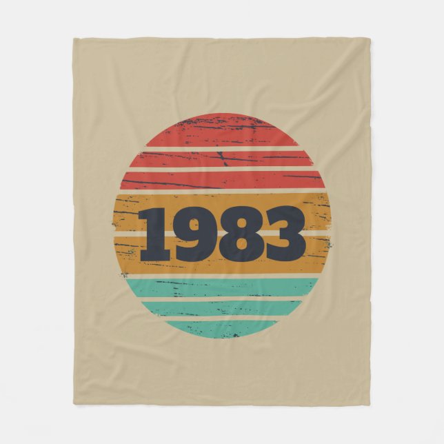 Personalised vintage birthday gifts fleece blanket (Front)