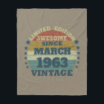 Personalised vintage birthday gifts fleece blanket<br><div class="desc">This vintage classic graphic design with awesome typography font lettering can add originality to your wardrobe collection. It is a great gift idea for men, women, husbands, wives, grandmas, and grandpas who will love this one-of-a-kind artwork. It is the best and most funny holiday present for your happy birthday party....</div>