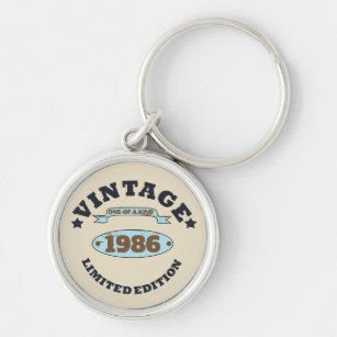 Personalised vintage birthday gifts key ring